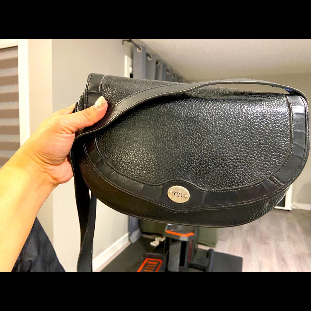 CD vintage black crossbody bag - authentic